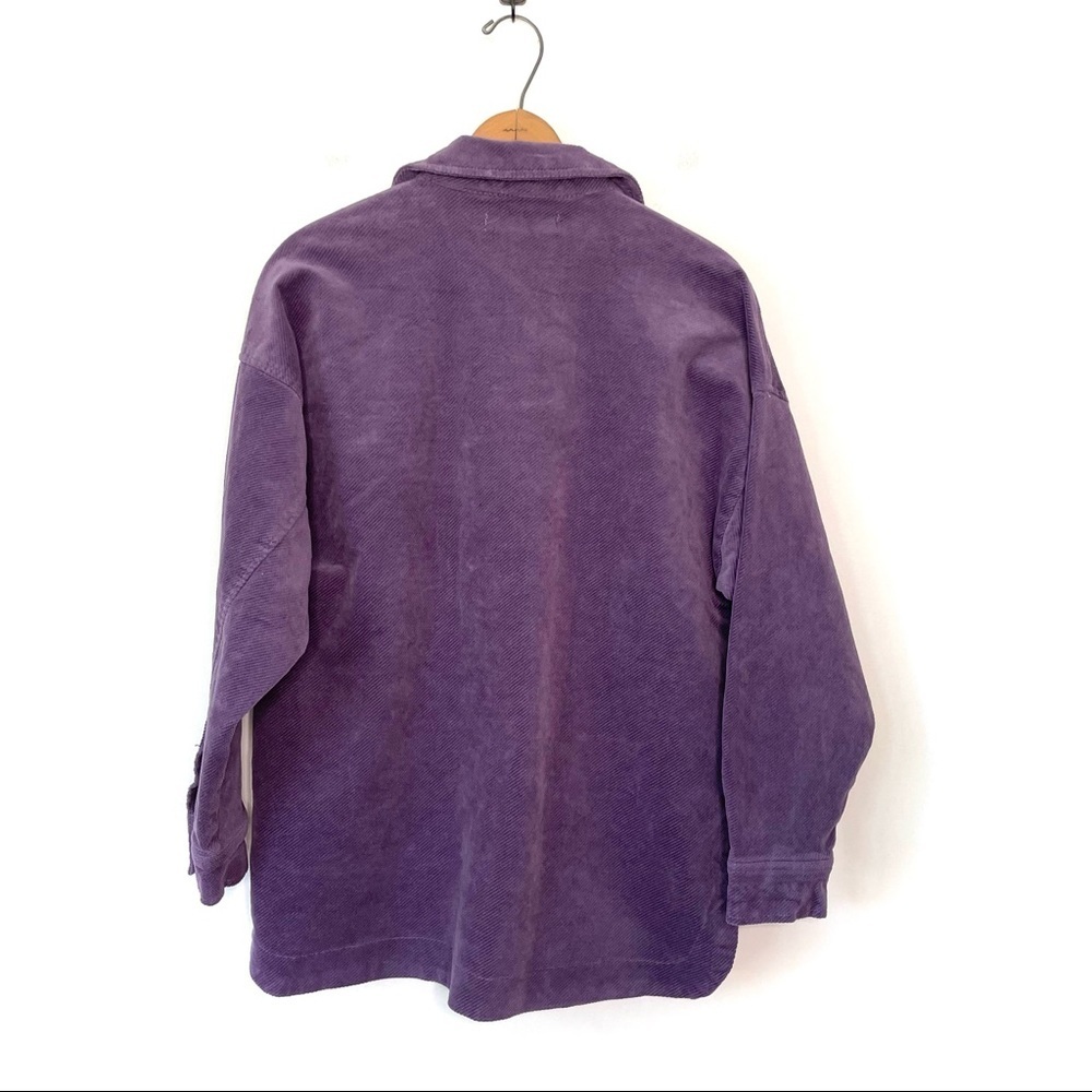 Forever 21 | Purple Oversized Velvet Button Down Jacket - Picture 4 of 7